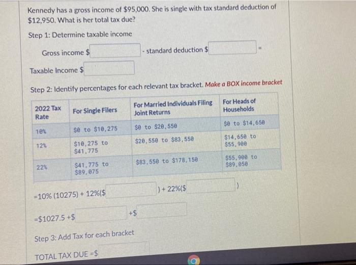 Kennedy has a gross income of 95000