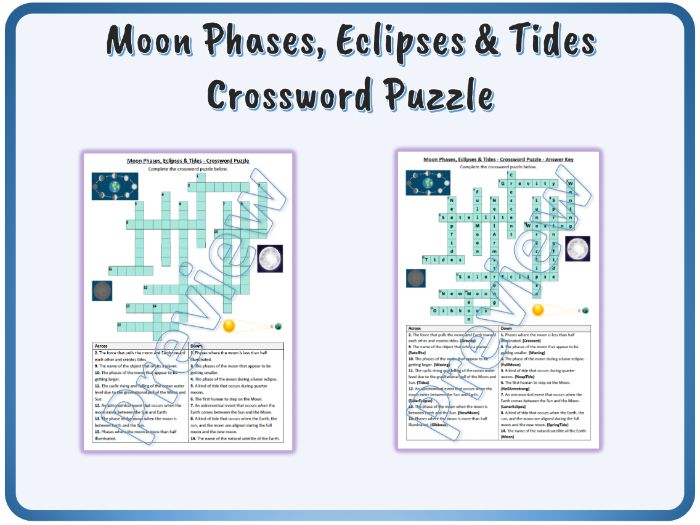 Phases of the moon crossword puzzle