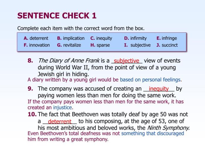 Chapter 16 sentence check 2 answers