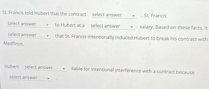 St. francis told hubert that the contract